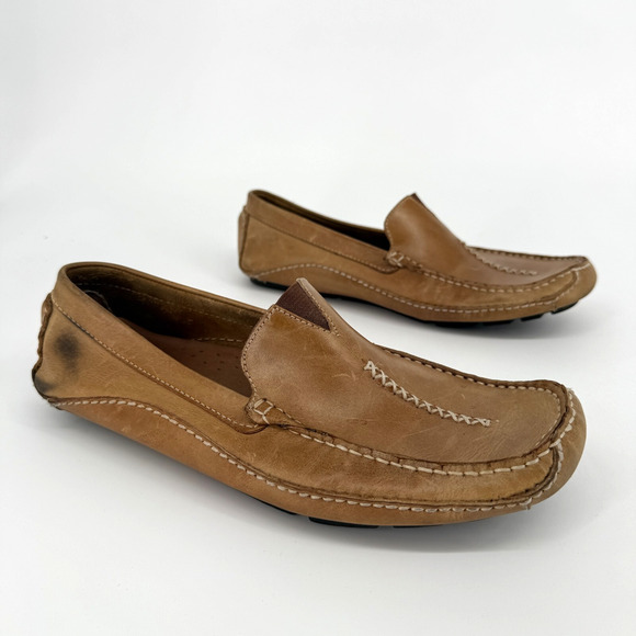 Clarks England Mens Driving Loafers 77897 Leather Slip On Casual Shoes Size 10M - Picture 1 of 10